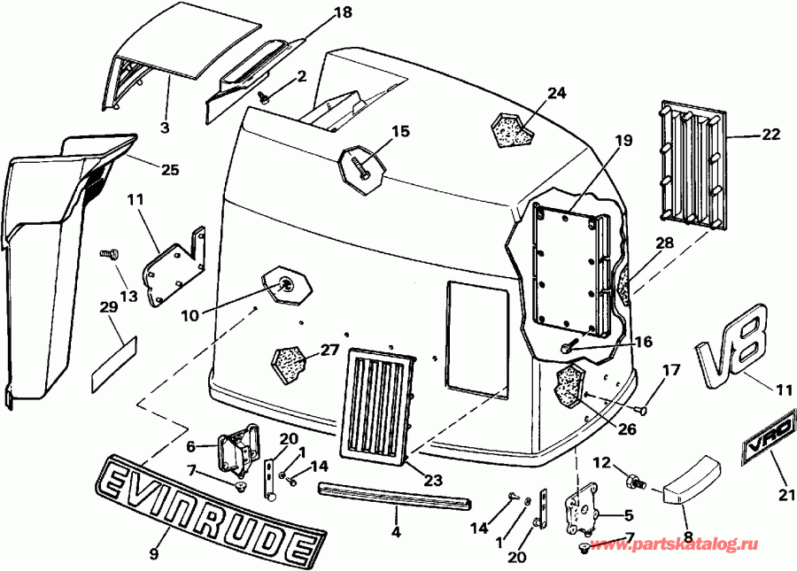 �������� ��������� ����� ������� E250TXEIE 1991  - Evinrude 300 Models - Evinrude 300 Models