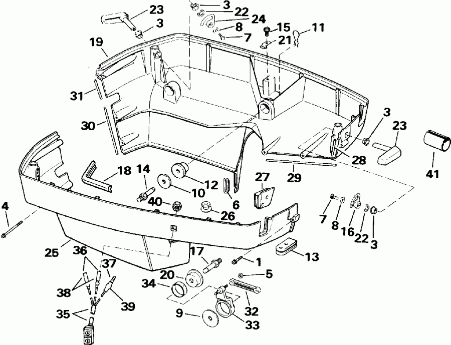 ����� EVINRUDE E250TXEIE 1991  - wer ������ ��������� (�����) / wer Engine Cover