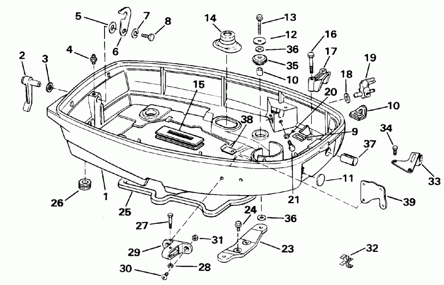 ����� EVINRUDE E25EEID 1991  - wer ������ ��������� (�����) / wer Engine Cover