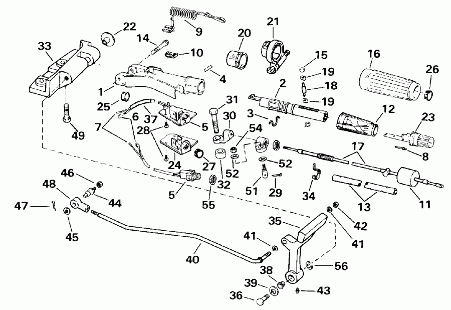 ��������� Evinrude E25REIE 1991  - eering And Shift Handle / ee������ � ������������� Handle