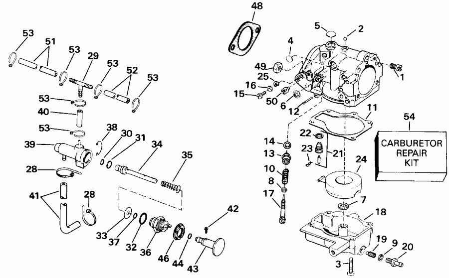 ��������� ����� EVINRUDE E25RWEIM 1991  - rburetor