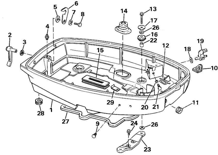   Evinrude E25RWEIM 1991  - wer   () / wer Engine Cover
