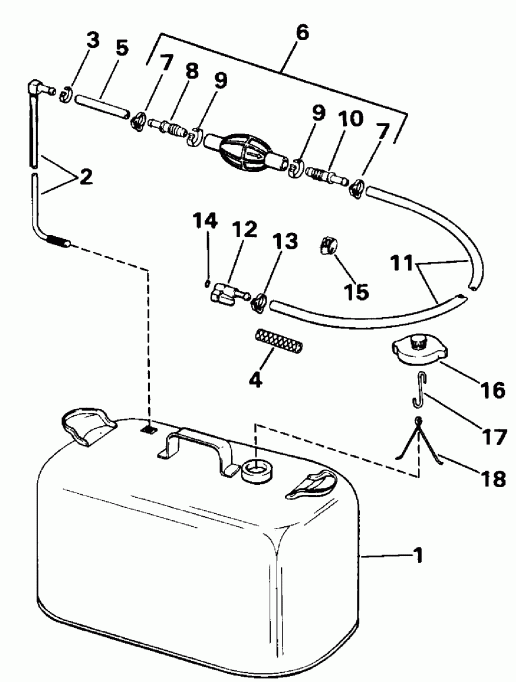 �������� ����� EVINRUDE E25RWLEIM 1991  - el Tank Without Gauge - el Tank Without Gauge