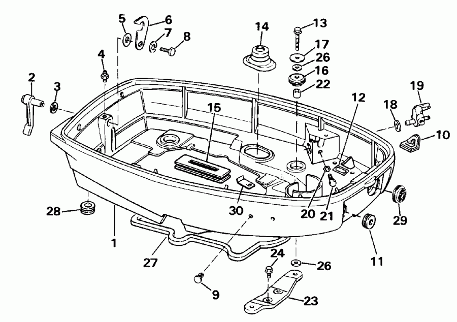 �������� ��������� ����� Evinrude E25TELEIE 1991  - wer ������ ��������� (�����) - wer Engine Cover
