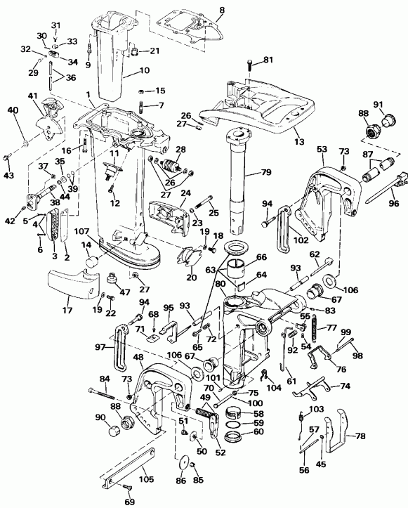 ��������� �������� ����� Evinrude E25TELEIE 1991  - 30 & 35 Models Only