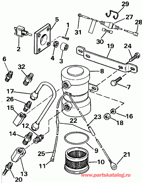 ����� Evinrude E300PLEIE 1991  - ectric Primer Pump Assy. - ectric ��������� �����.