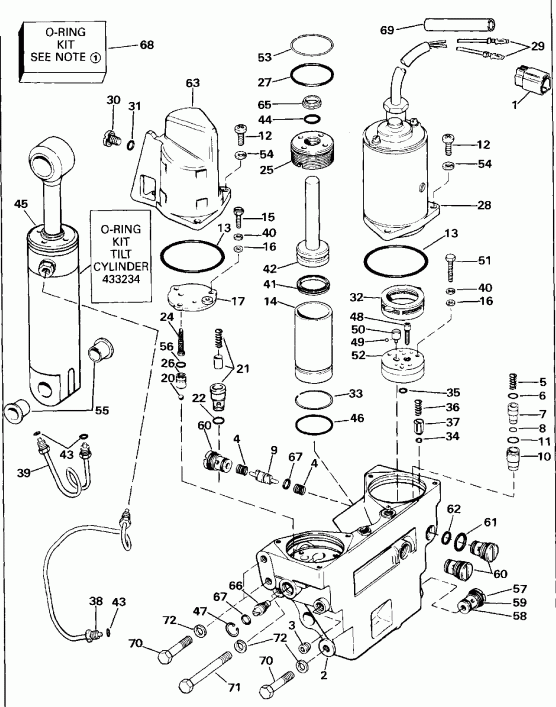 ��������� �������� ����� ������� E300PLEIE 1991  - wer Trim / tilt Hydraulic Assembly