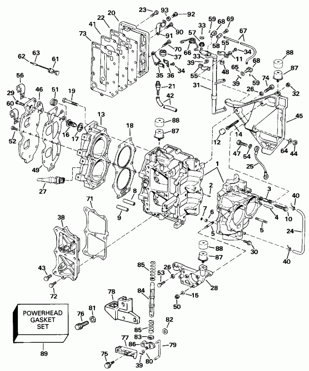 ��������� EVINRUDE E35REIC 1991  - linder & ������ ��������� - linder & Crankcase