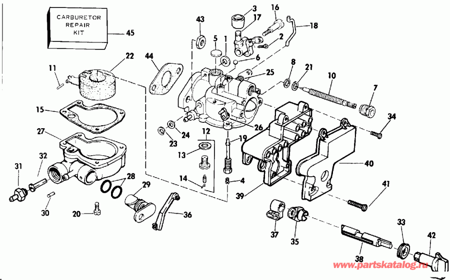 �������� ��������� ����� EVINRUDE E3REIA 1991  - rburetor / rburetor