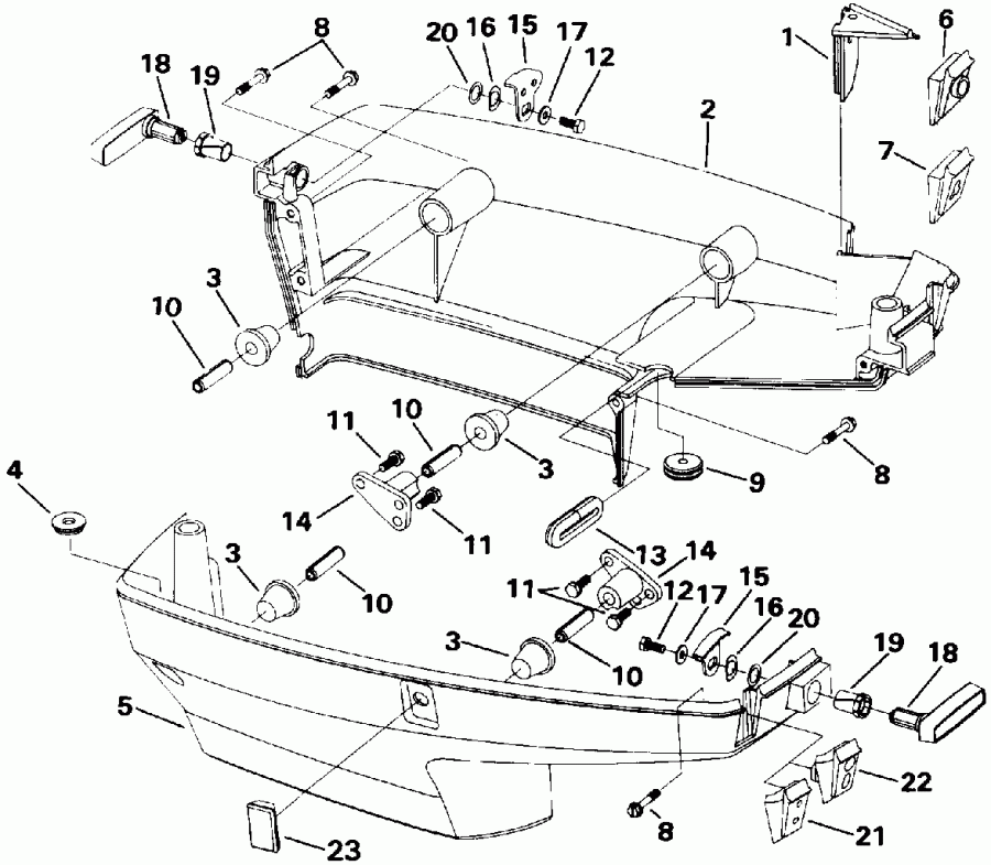 ��������� ����� Evinrude E40ELEIA 1991  - wer Engine Cover - wer ������ ��������� (�����)