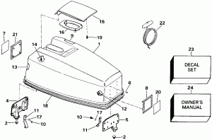 ������ ��������� (�����) - Johnson 25-40 (Engine Cover - Johnson 25-40)