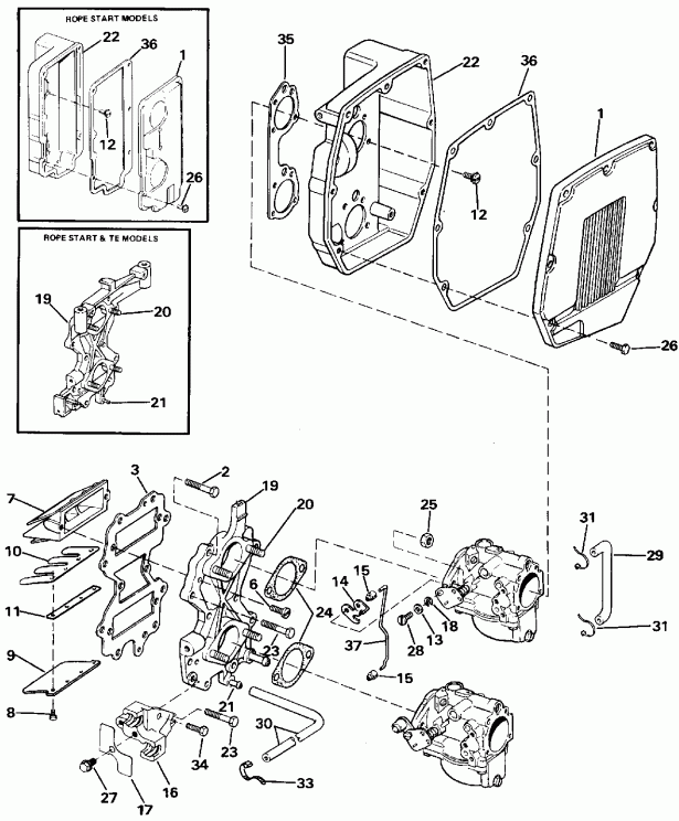 �������� ����� EVINRUDE E40TELEIA 1991  - take ��������� - take Manifold