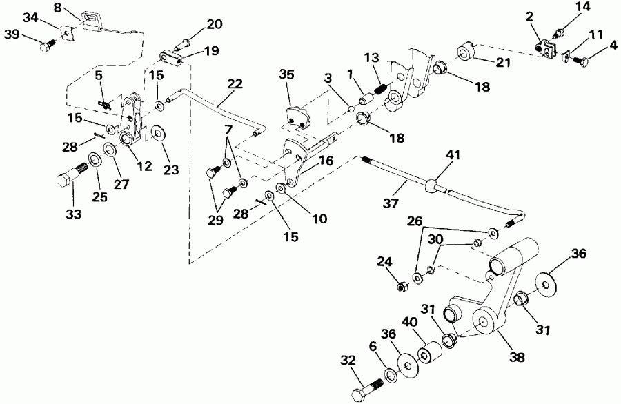 ����� Evinrude E40TELEIA 1991  - ift & Throttle Linkage (continued) - ift & ����������� ��������age (continued)