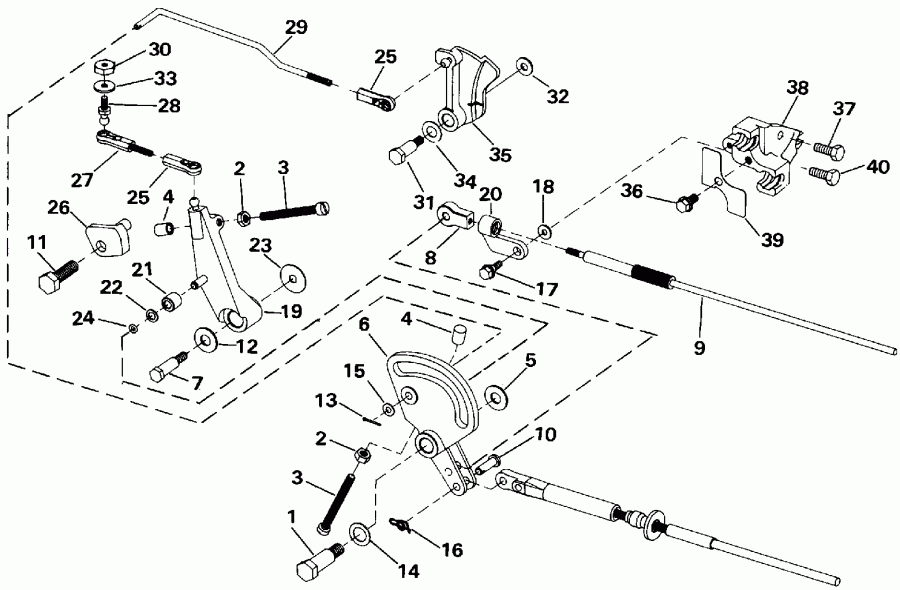 EVINRUDE E40TELEIA 1991  - ift & Throttle Linkage / ift &  age