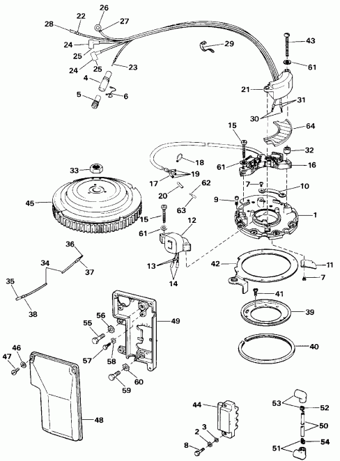 ��������� ����� Evinrude E40TLEIA 1991  - ���� Start - Rope Start