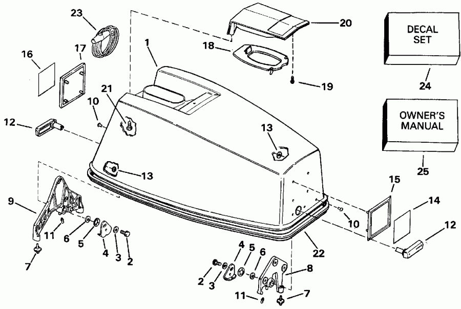 �������� ��������� ����� EVINRUDE E45RCEIA 1991  - Johnson Electric Start Models