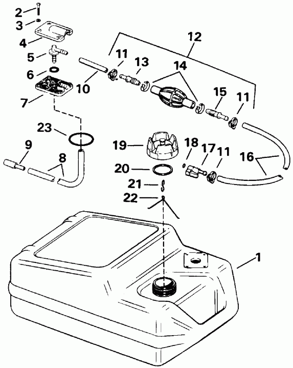 ��������� ����� EVINRUDE E45RCEIA 1991  - el Tank