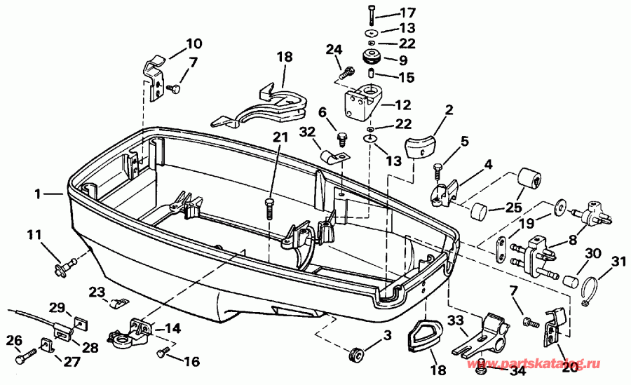����� EVINRUDE E45WMLEIA 1991  - wer Engine Cover - wer ������ ��������� (�����)