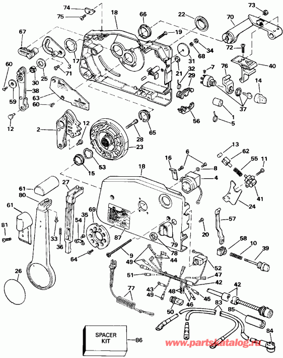 ��������� ��������� Evinrude E45WMLEIA 1991  - mote Control