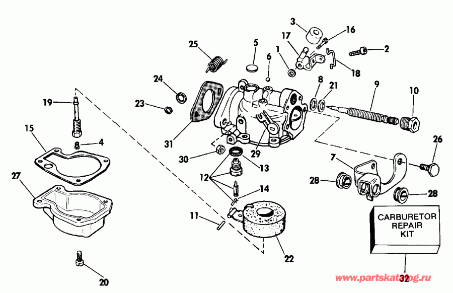 ����� Evinrude E4RDHEIA 1991  - rburetor
