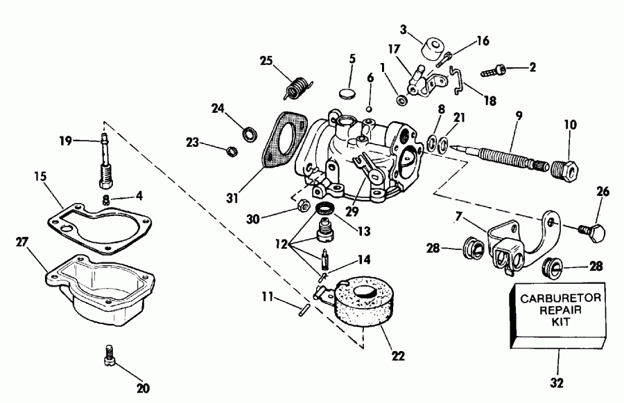  Evinrude E4RDHLEIA 1991  - rburetor - rburetor