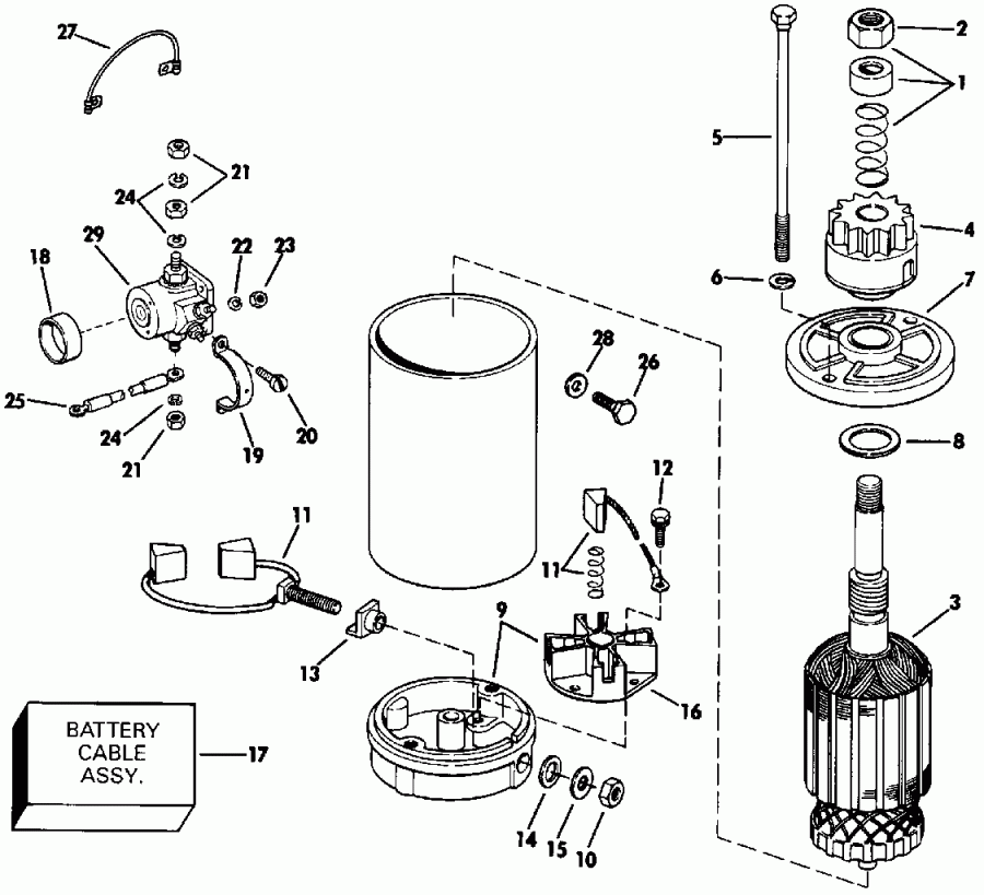 �������� ��������� ����� Evinrude E50BELEIA 1991  - ectric Starter & Solenoid / ectric ������� & Solenoid