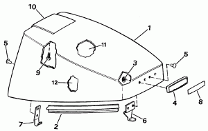 ������ ��������� (�����) - Johnson 25-40 (Engine Cover - Johnson 25-40)