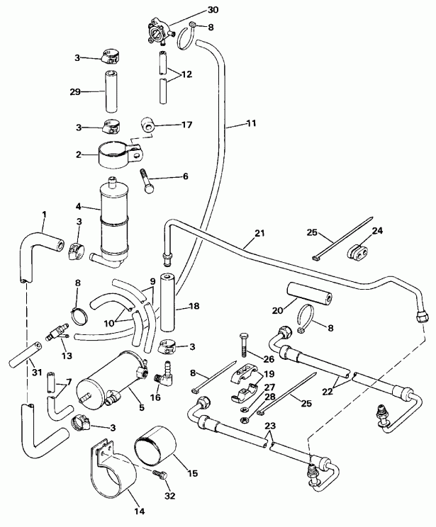 �������� ��������� ����� Evinrude E50TELEIA 1991  - ift & Throttle Linkage (continued)