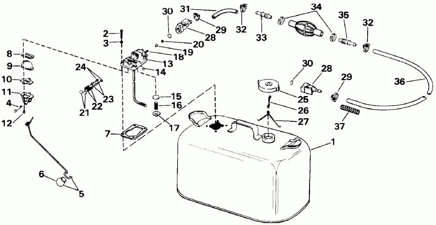 ��������� ����� Evinrude E50TLEIA 1991  - el Tank