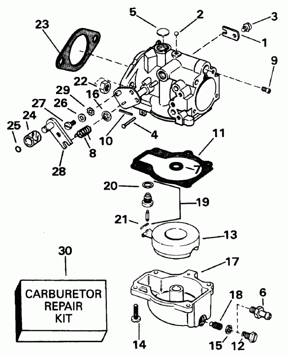 ��������� �������� ����� Evinrude E55RWLEIA 1991  - All 45 Models