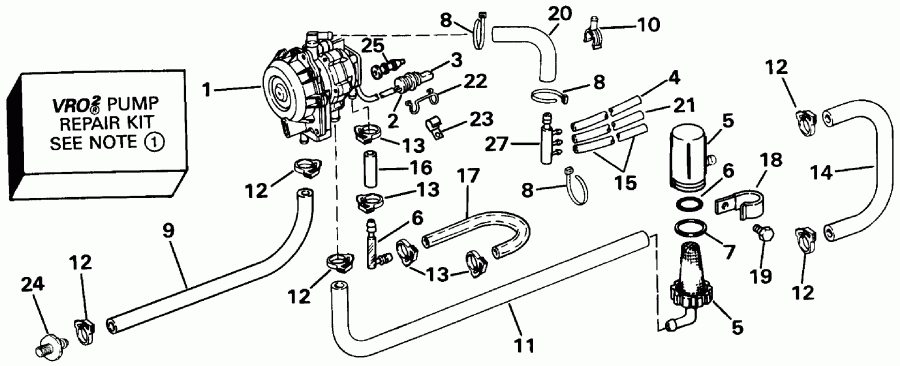  EVINRUDE E55RWLEIA 1991  - o2 ����� - o2 Pump