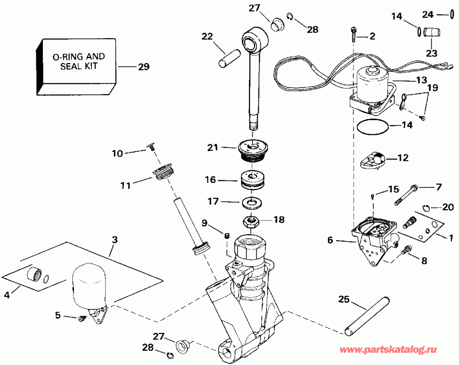 ��������� EVINRUDE E60ELEIB 1991  - wer Trim/tilt Hydraulic Assembly / wer Trim / tilt Hydraulic Assembly