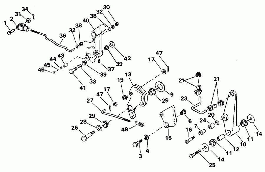 ��������� �������� ����� EVINRUDE E60TTLEIB 1991  - ift & Throttle Linkage - ift & ����������� ��������age