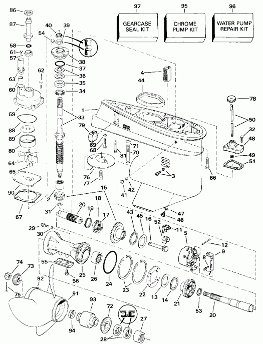 ��������� ����� EVINRUDE E65WMLEIB 1991  - arcase / arcase