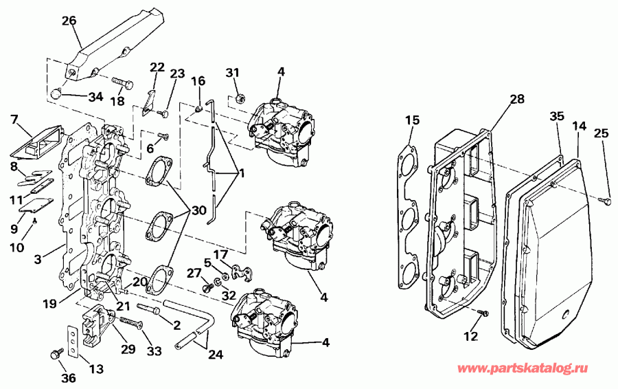 �������� ��������� ����� EVINRUDE E65WMLEIB 1991  - take ��������� - take Manifold