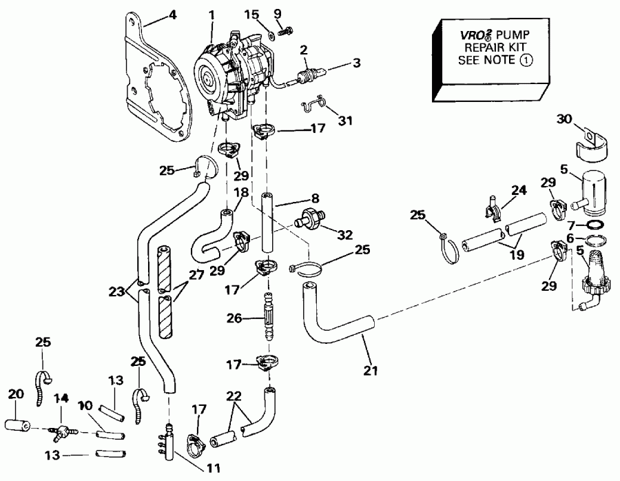 ��������� EVINRUDE E65WMLEIB 1991  - o2 Pump / o2 �����