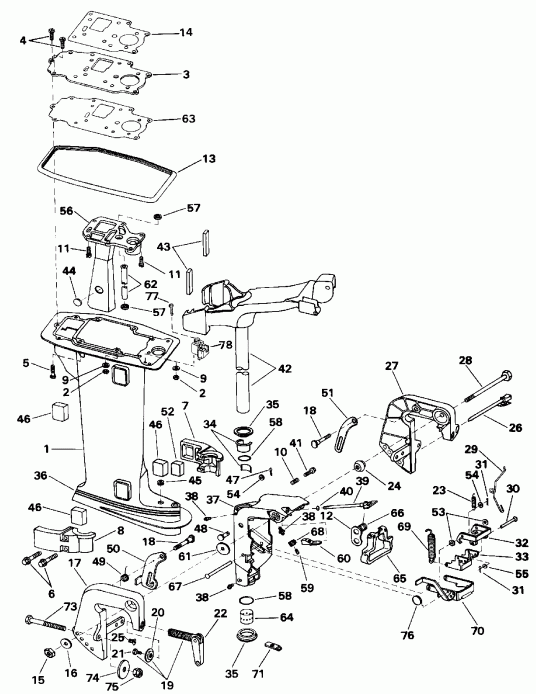 ��������� �������� ����� EVINRUDE E6RLEIA 1991  - dsection / dsection