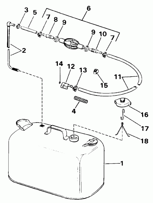��������� ��������� Evinrude E6SLEIA 1991  - el Tank Without Gauge - el Tank Without Gauge