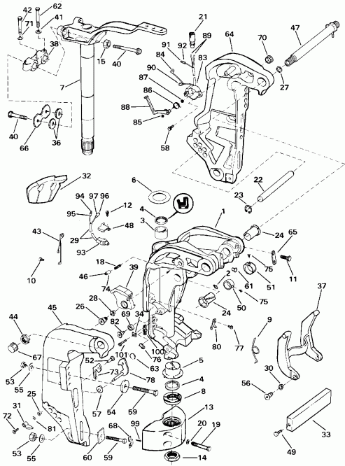 ����� Evinrude E70ELEIE 1991  - Power Trim/tilt