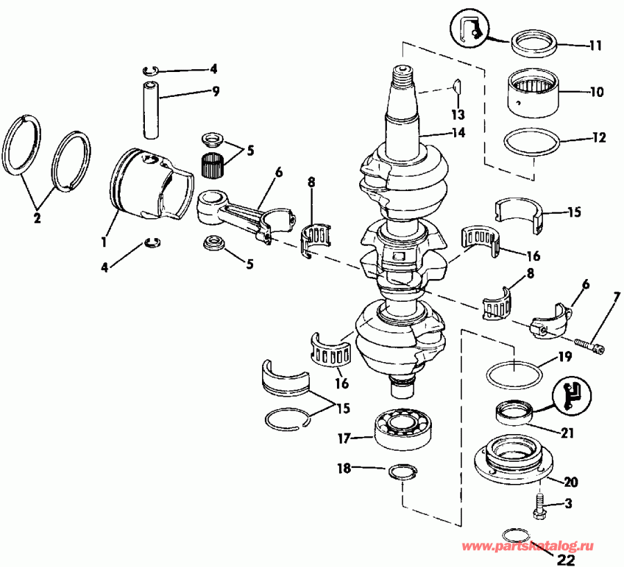 �������� ��������� ����� ������� E70TLEIE 1991  - ankshaft & Piston - ank��� & �������