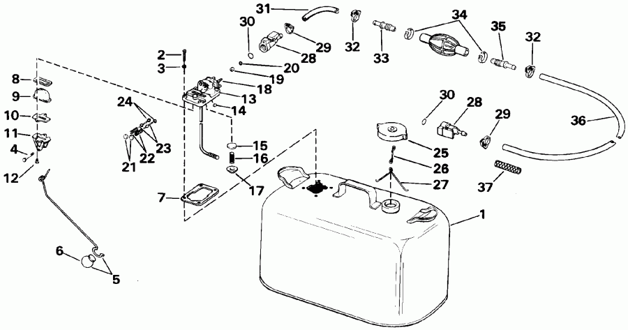 ��������� ����� Evinrude E70TLEIE 1991  - el Tank