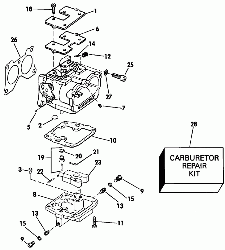��������� EVINRUDE E85TTLEIE 1991  - rburetor - rburetor