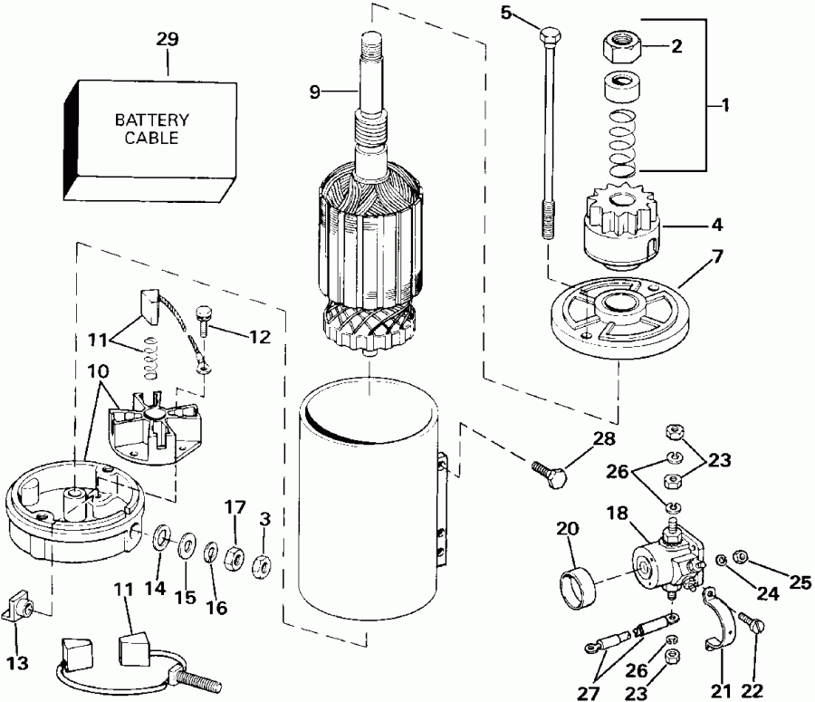 �������� ����� EVINRUDE E85TTLEIE 1991  - ectric Starter & Solenoid - ectric ������� & Solenoid