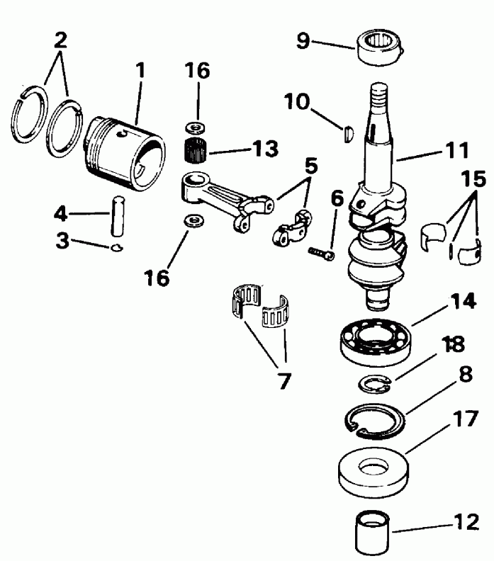 ����� ������� E8RLEIA 1991  - ankshaft & Piston