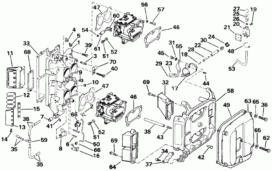 ����� Evinrude E90JLEIE 1991  - take Manifold / take ���������