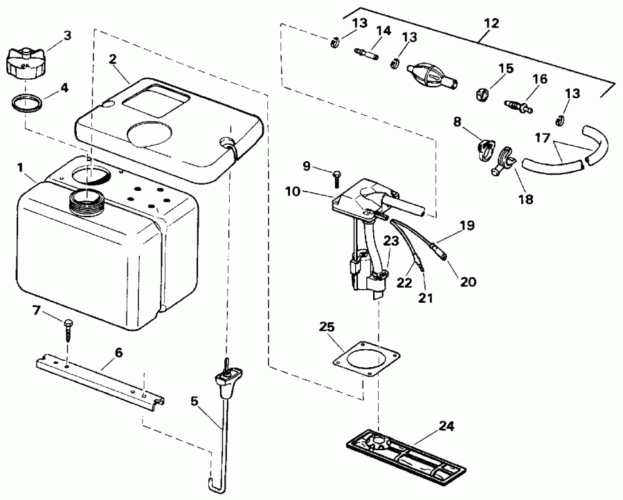 �������� ����� Evinrude E90JLEIE 1991  - 1.8 Gallon / 1.8 ������
