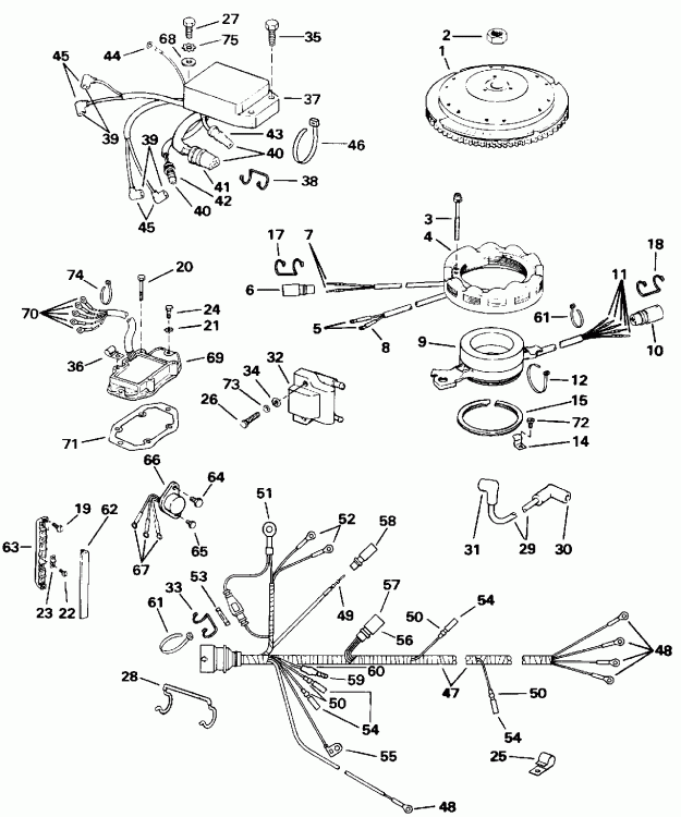 �������� ����� EVINRUDE TE115TLEIE 1991  - nition System / nition System