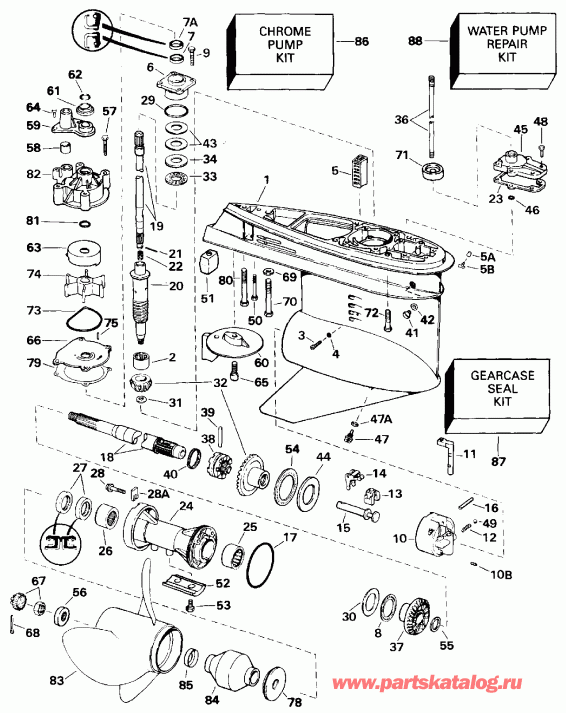 ��������� EVINRUDE TE150GLEIS 1991  - �������� Rotation - Standard Rotation