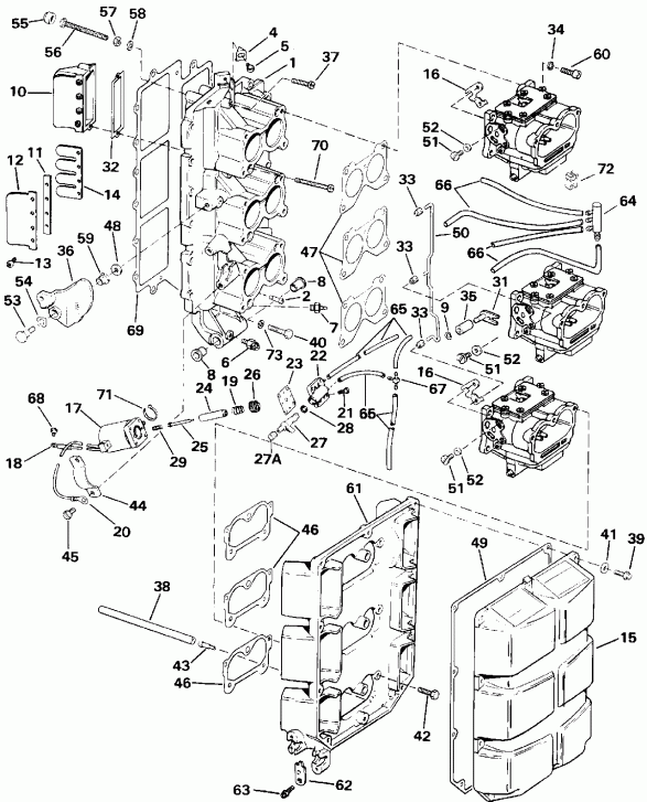 ��������� ��������� Evinrude TE150SLEIE 1991  - take Manifold - take ���������