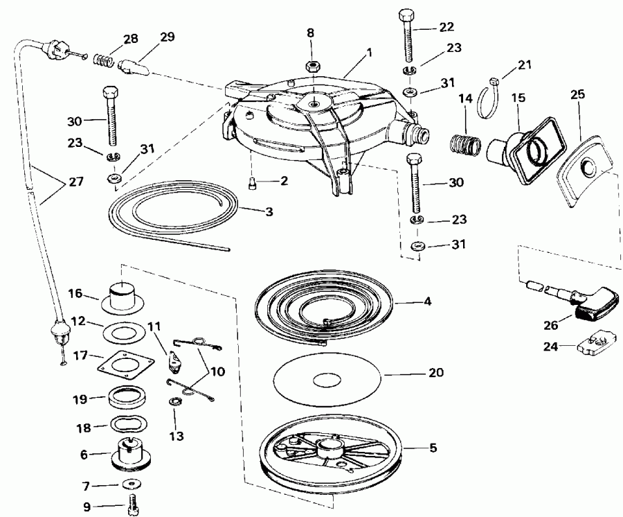 ��������� �������� ����� EVINRUDE TE20CRLEIE 1991  - wind Starter / wind �������